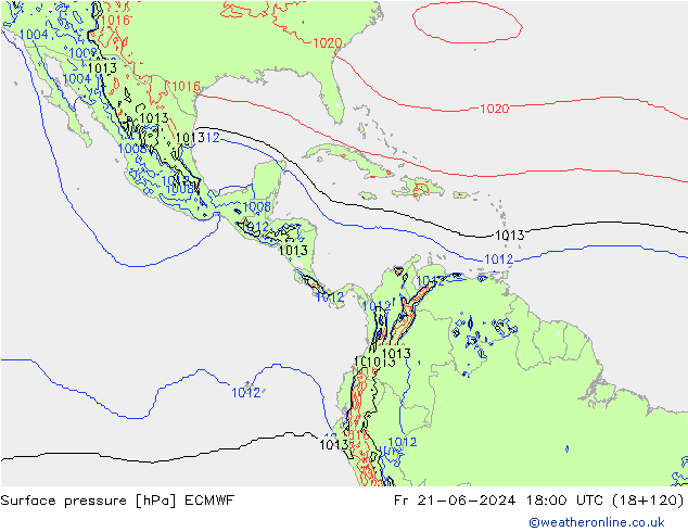 Surface pressure ECMWF Fr 21.06.2024 18 UTC