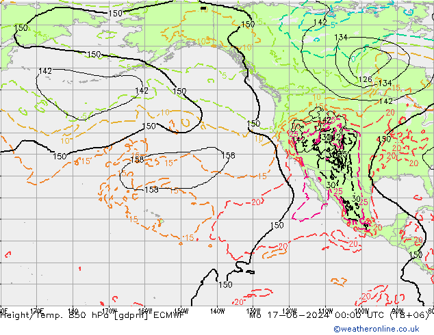 Height/Temp. 850 hPa ECMWF Mo 17.06.2024 00 UTC