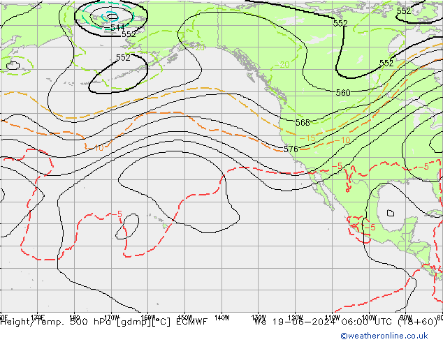 Géop./Temp. 500 hPa ECMWF mer 19.06.2024 06 UTC