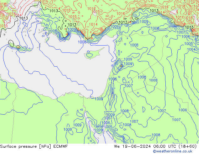 ciśnienie ECMWF śro. 19.06.2024 06 UTC