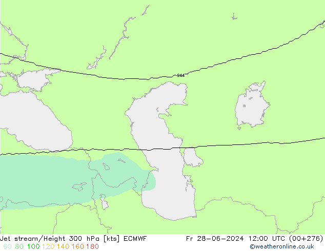 Straalstroom ECMWF vr 28.06.2024 12 UTC