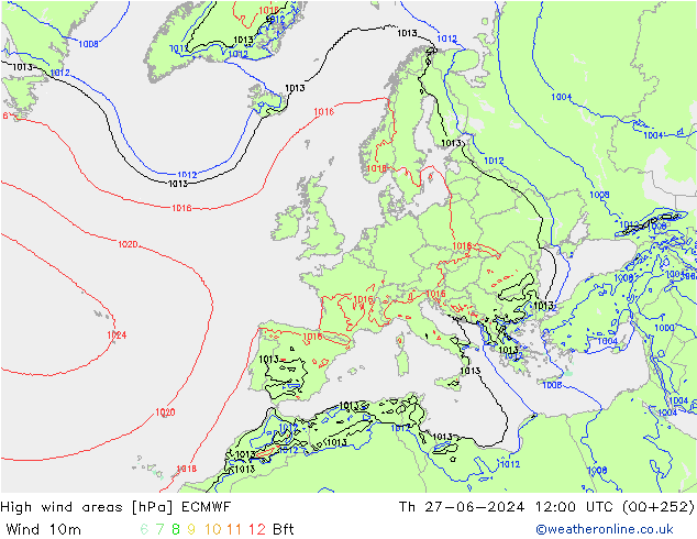 Sturmfelder ECMWF Do 27.06.2024 12 UTC