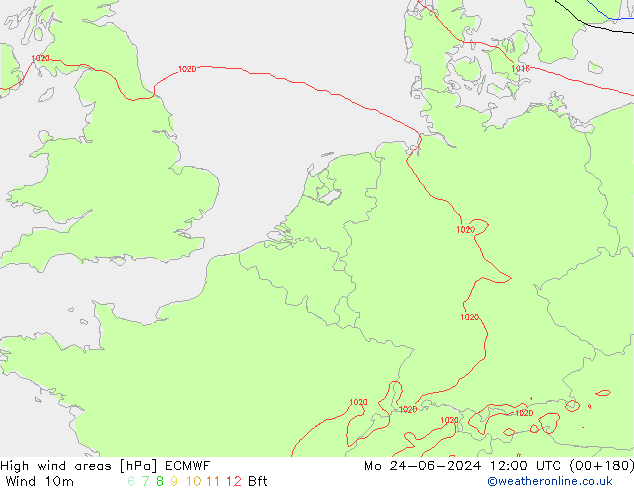 Windvelden ECMWF ma 24.06.2024 12 UTC