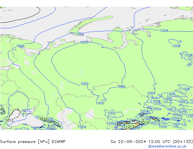 приземное давление ECMWF сб 22.06.2024 12 UTC