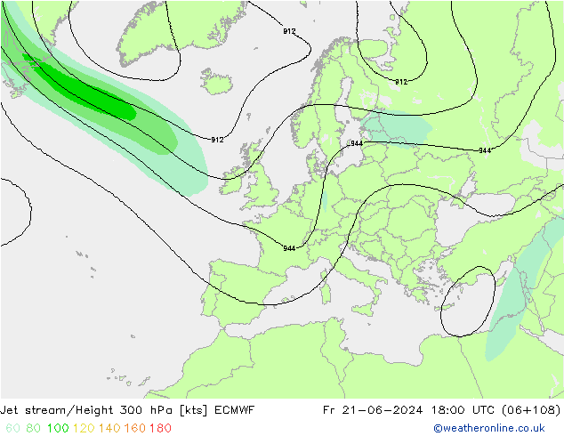 Jet Akımları ECMWF Cu 21.06.2024 18 UTC