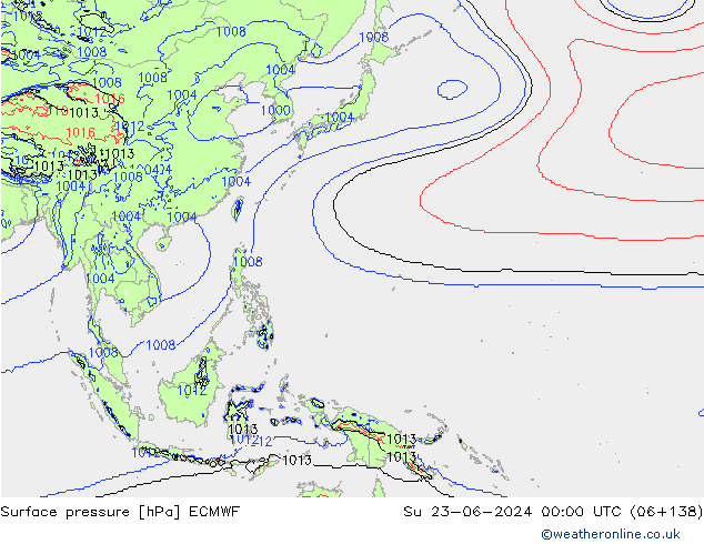 Yer basıncı ECMWF Paz 23.06.2024 00 UTC