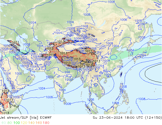 Polarjet/Bodendruck ECMWF So 23.06.2024 18 UTC