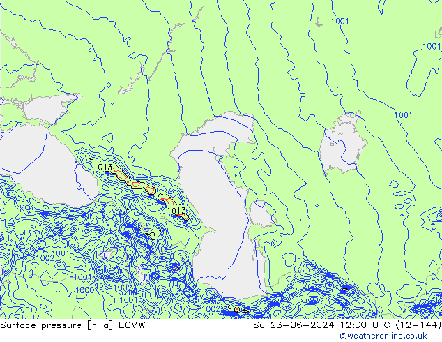 Bodendruck ECMWF So 23.06.2024 12 UTC