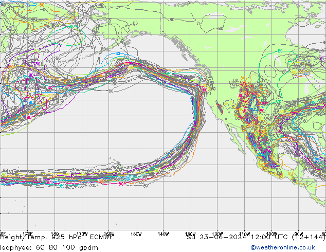 Height/Temp. 925 гПа ECMWF Вс 23.06.2024 12 UTC