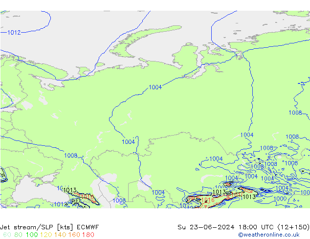 Straalstroom/SLP ECMWF zo 23.06.2024 18 UTC