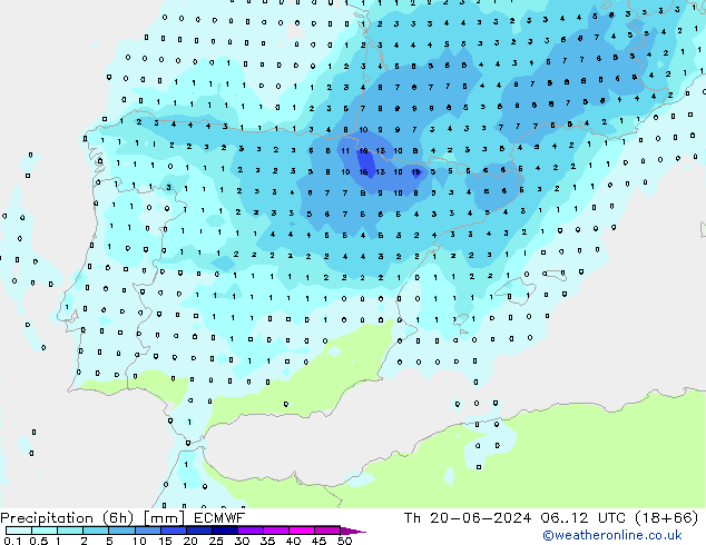 Yağış (6h) ECMWF Per 20.06.2024 12 UTC