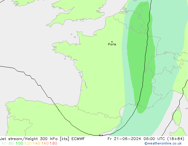 Prąd strumieniowy ECMWF pt. 21.06.2024 06 UTC