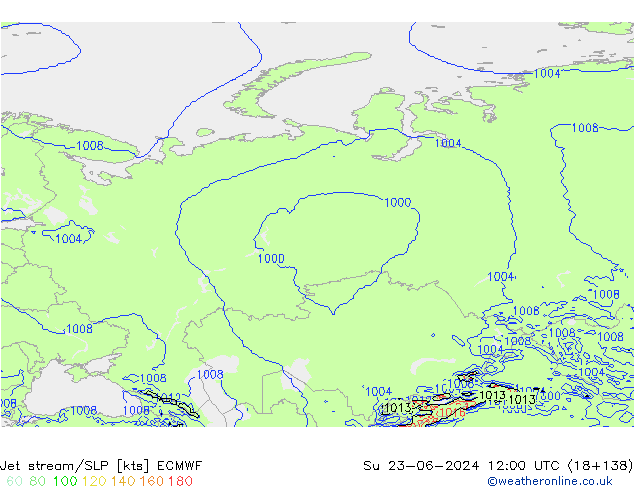 Jet stream/SLP ECMWF Ne 23.06.2024 12 UTC