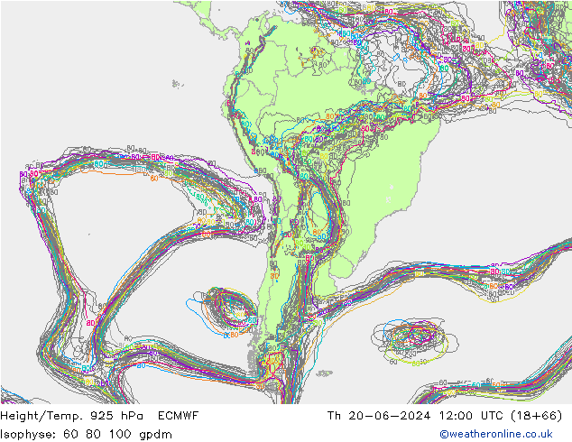 Yükseklik/Sıc. 925 hPa ECMWF Per 20.06.2024 12 UTC