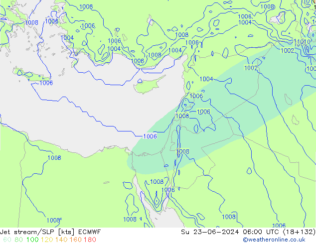 Corriente en chorro ECMWF dom 23.06.2024 06 UTC