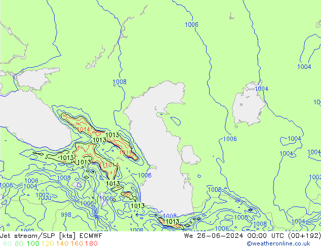 Jet stream/SLP ECMWF We 26.06.2024 00 UTC