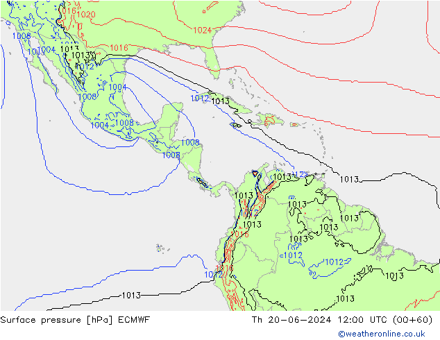 Bodendruck ECMWF Do 20.06.2024 12 UTC