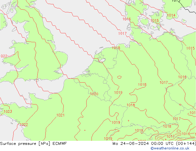 Bodendruck ECMWF Mo 24.06.2024 00 UTC