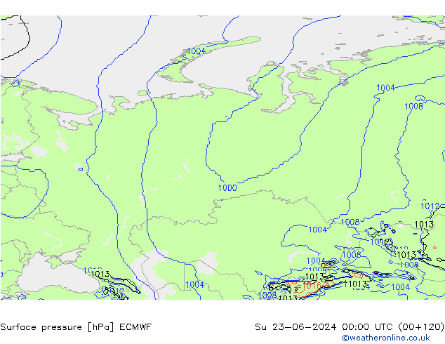 pression de l'air ECMWF dim 23.06.2024 00 UTC