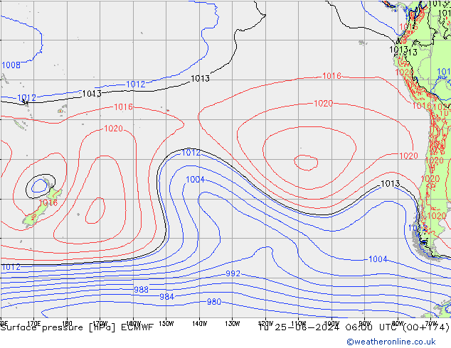 Pressione al suolo ECMWF mar 25.06.2024 06 UTC