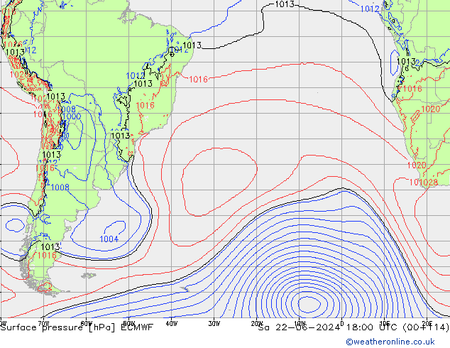 Yer basıncı ECMWF Cts 22.06.2024 18 UTC