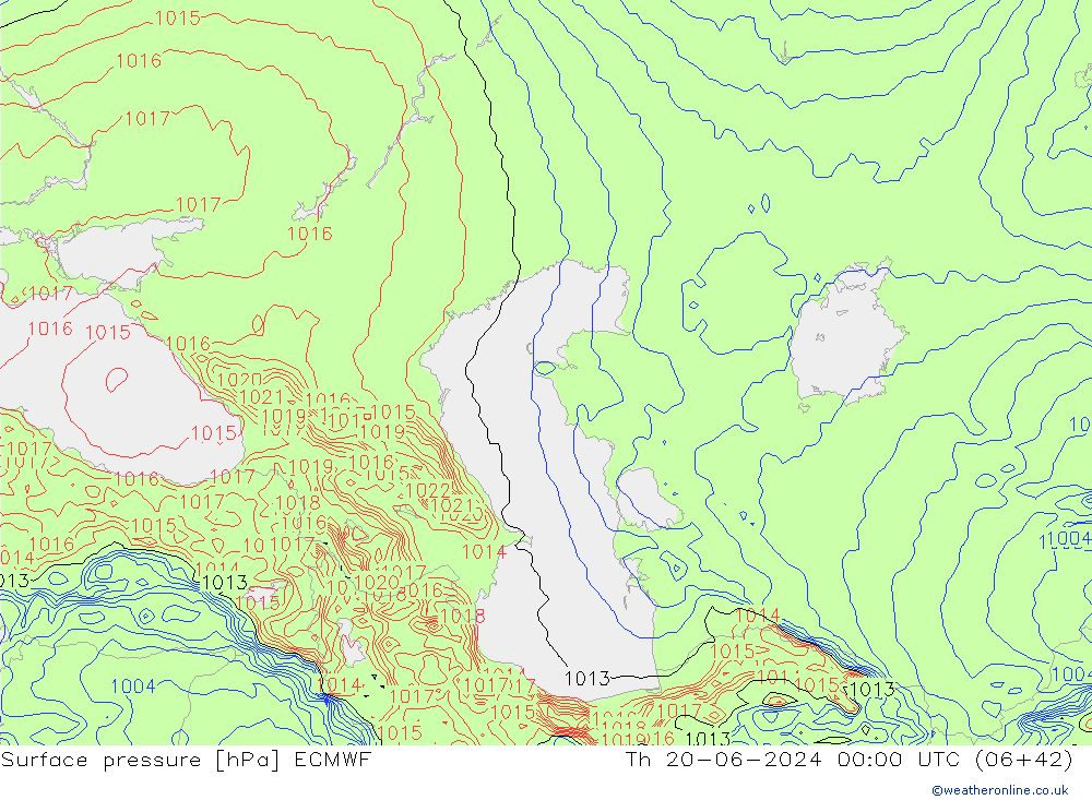 Luchtdruk (Grond) ECMWF do 20.06.2024 00 UTC