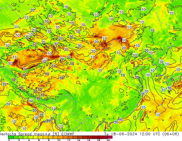 Isotachs Spread ECMWF Ter 18.06.2024 12 UTC