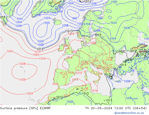 pression de l'air ECMWF jeu 20.06.2024 12 UTC