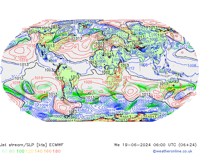 Jet stream/SLP ECMWF St 19.06.2024 06 UTC