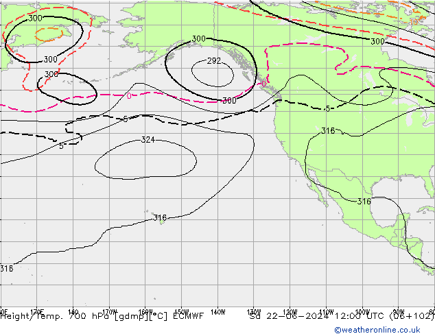 Height/Temp. 700 hPa ECMWF Sáb 22.06.2024 12 UTC