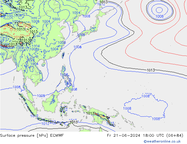 Luchtdruk (Grond) ECMWF vr 21.06.2024 18 UTC