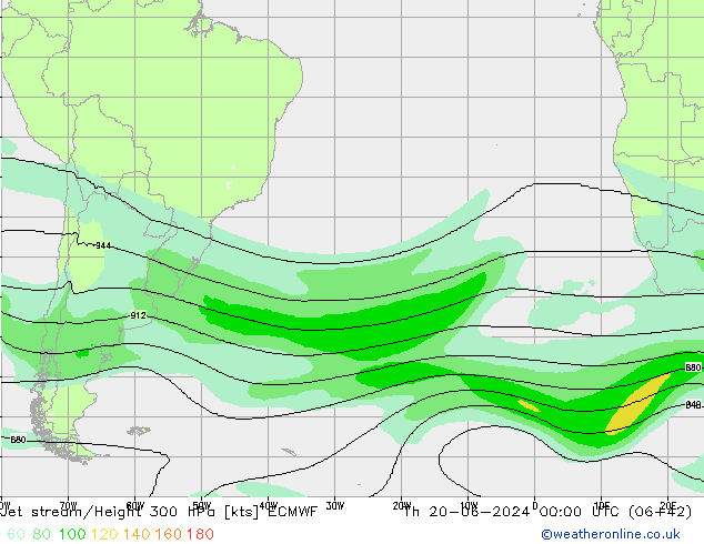 Jet stream/Height 300 hPa ECMWF Th 20.06.2024 00 UTC