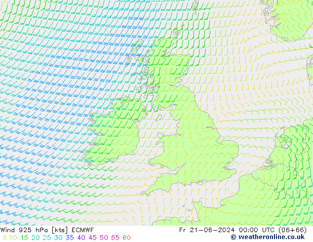 Vento 925 hPa ECMWF Sex 21.06.2024 00 UTC