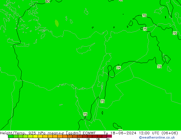 Géop./Temp. 925 hPa ECMWF mar 18.06.2024 12 UTC