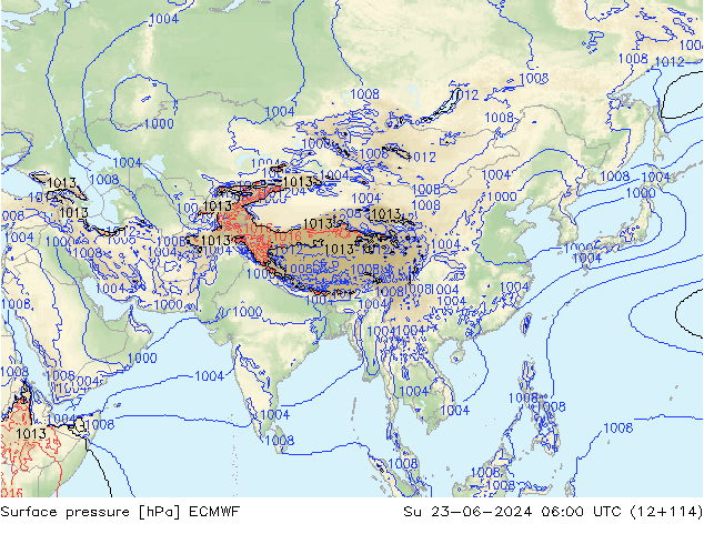 pression de l'air ECMWF dim 23.06.2024 06 UTC