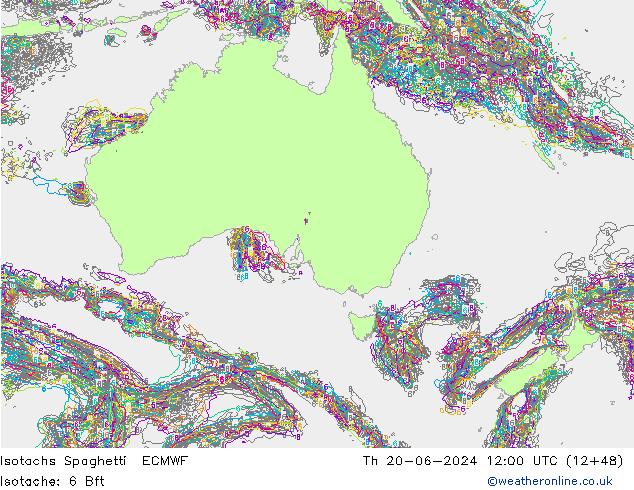 Isotachs Spaghetti ECMWF Th 20.06.2024 12 UTC