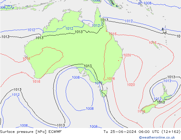 ciśnienie ECMWF wto. 25.06.2024 06 UTC