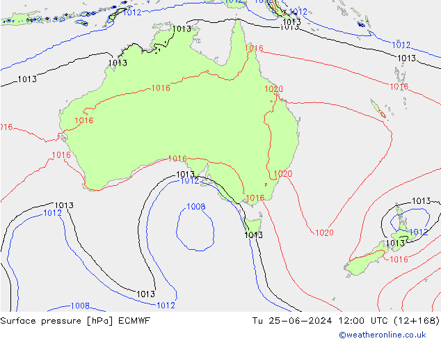 Presión superficial ECMWF mar 25.06.2024 12 UTC