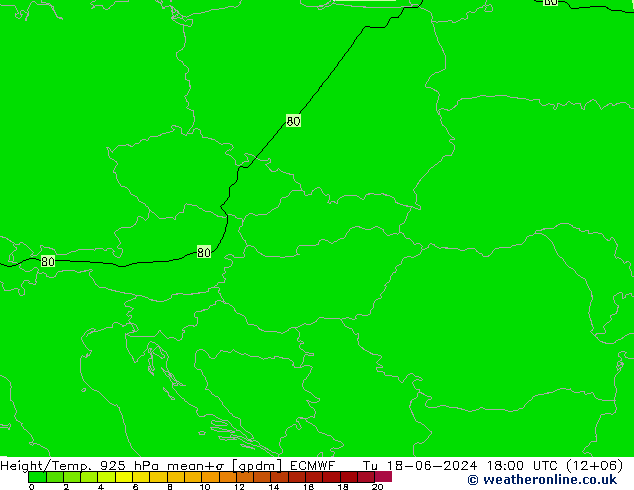 Geop./Temp. 925 hPa ECMWF mar 18.06.2024 18 UTC