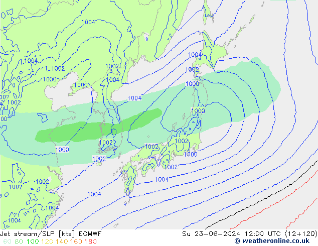 Jet stream/SLP ECMWF Su 23.06.2024 12 UTC