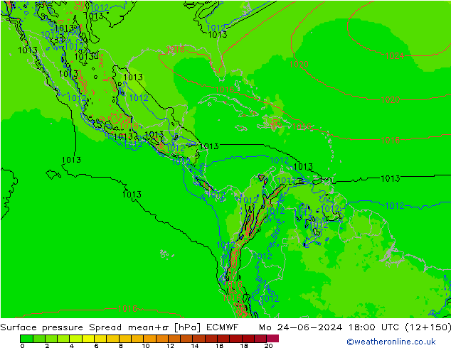 Yer basıncı Spread ECMWF Pzt 24.06.2024 18 UTC