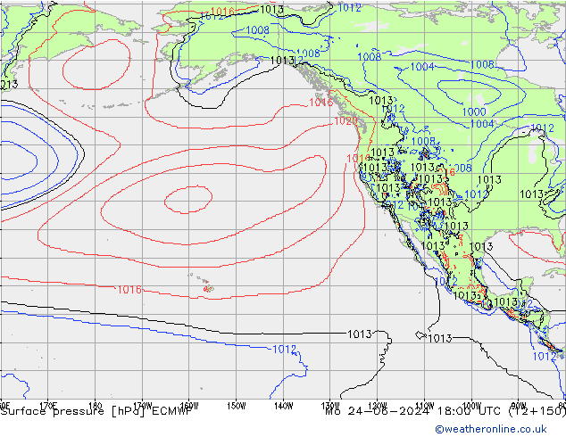 приземное давление ECMWF пн 24.06.2024 18 UTC