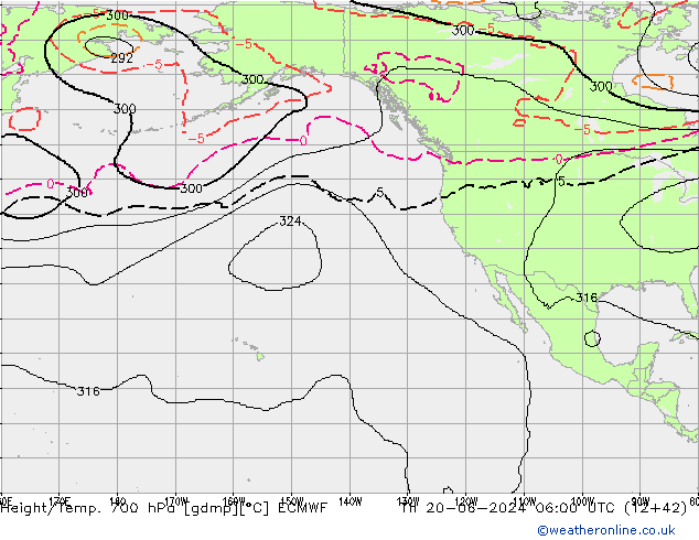 Height/Temp. 700 hPa ECMWF Th 20.06.2024 06 UTC