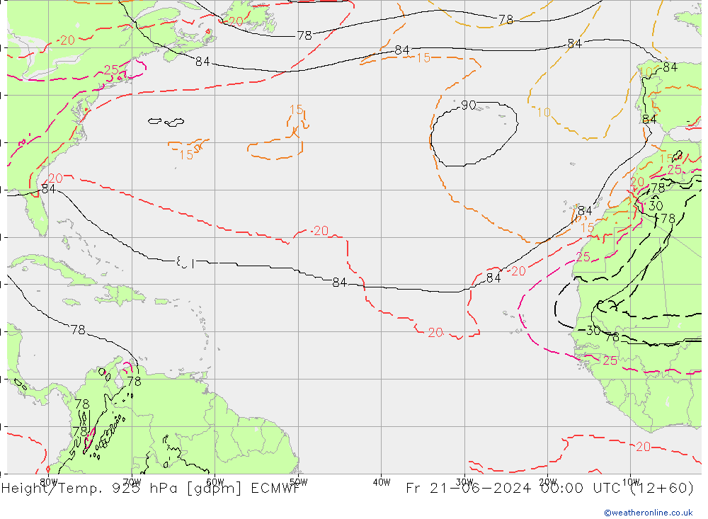 Géop./Temp. 925 hPa ECMWF ven 21.06.2024 00 UTC