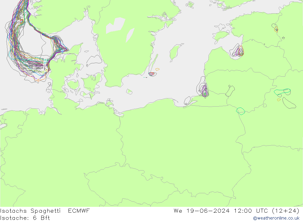 Isotachs Spaghetti ECMWF ср 19.06.2024 12 UTC