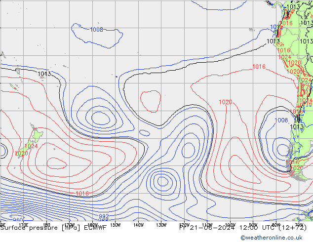 Pressione al suolo ECMWF ven 21.06.2024 12 UTC