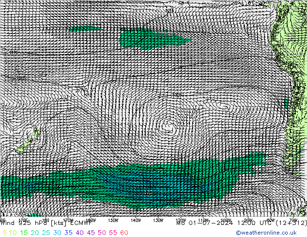 Viento 925 hPa ECMWF lun 01.07.2024 12 UTC
