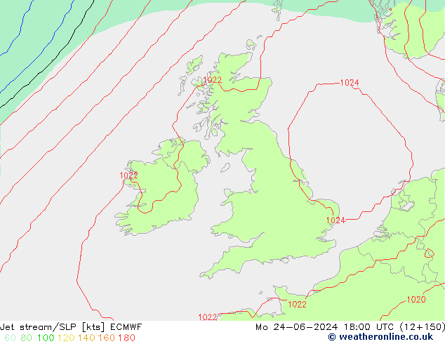 Jet stream ECMWF Seg 24.06.2024 18 UTC