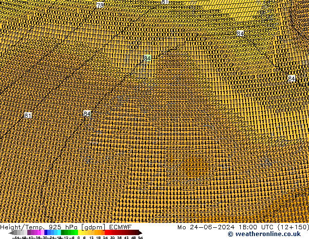 Height/Temp. 925 hPa ECMWF Seg 24.06.2024 18 UTC