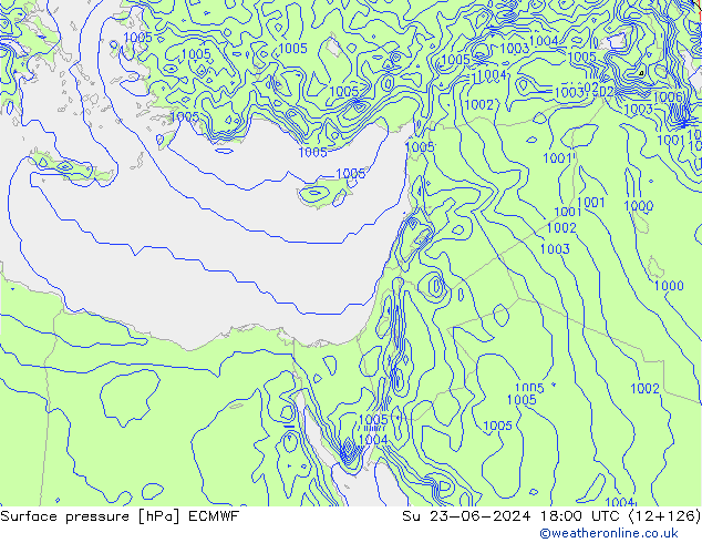 Pressione al suolo ECMWF dom 23.06.2024 18 UTC